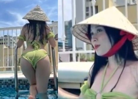 Cao Thanh Tuyền đang hút dương vật trong hồ bơi