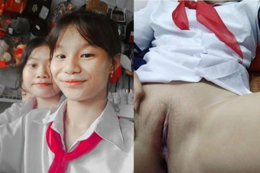 Nện em cấp 2 đang đội khăn quàng đỏ