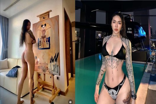 Thủy Tạ chịch người đầy hình xăm